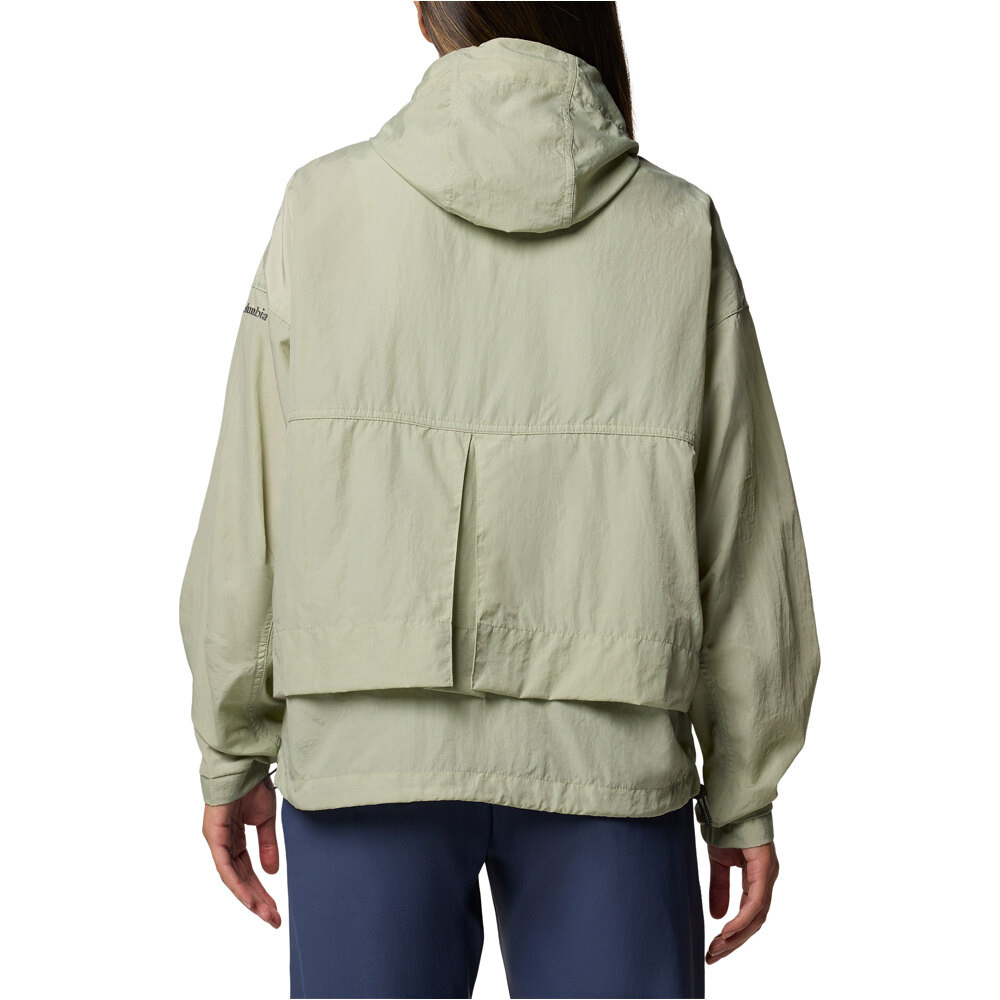 Columbia chaqueta softshell mujer PARACUTIE II WINDBREAKER VERDE vista trasera
