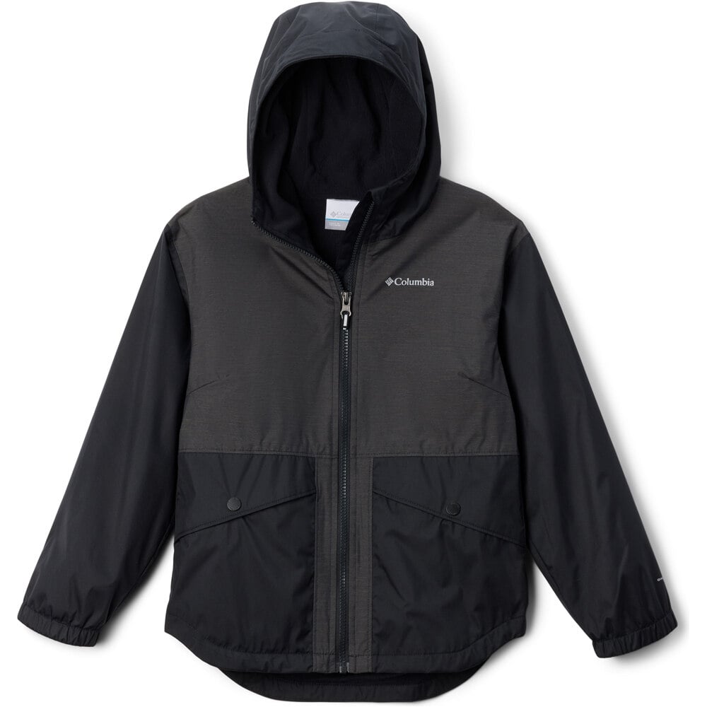 Columbia chubasquero impermeable niño RAINY TRAILS II NEGRO vista frontal