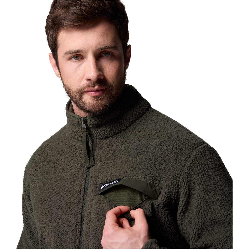 Columbia forro polar hombre RUGGED RIDGE HIGH PILE VERDE vista detalle