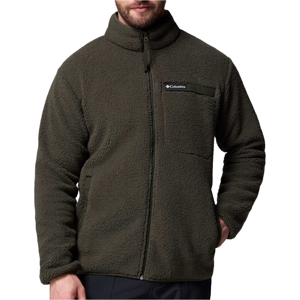 Columbia forro polar hombre RUGGED RIDGE HIGH PILE VERDE vista frontal