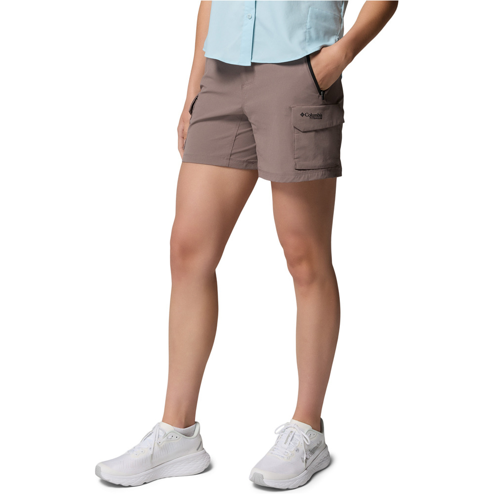 Columbia pantalón corto montaña mujer SILVER RIDGE ELITE MARRON vista detalle