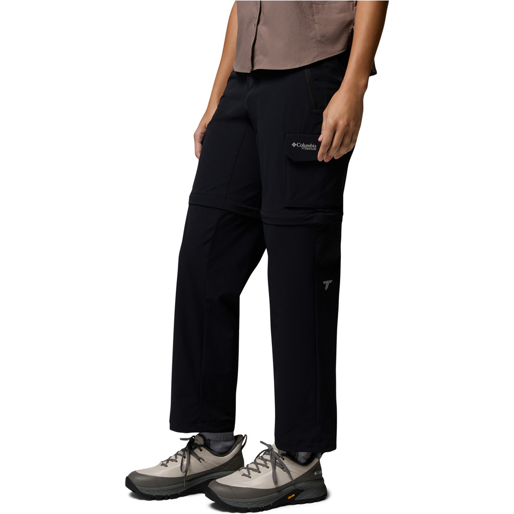 Columbia pantalón montaña mujer SILVER RIDGE ELITE CONVERTIBLE NEGRO vista detalle