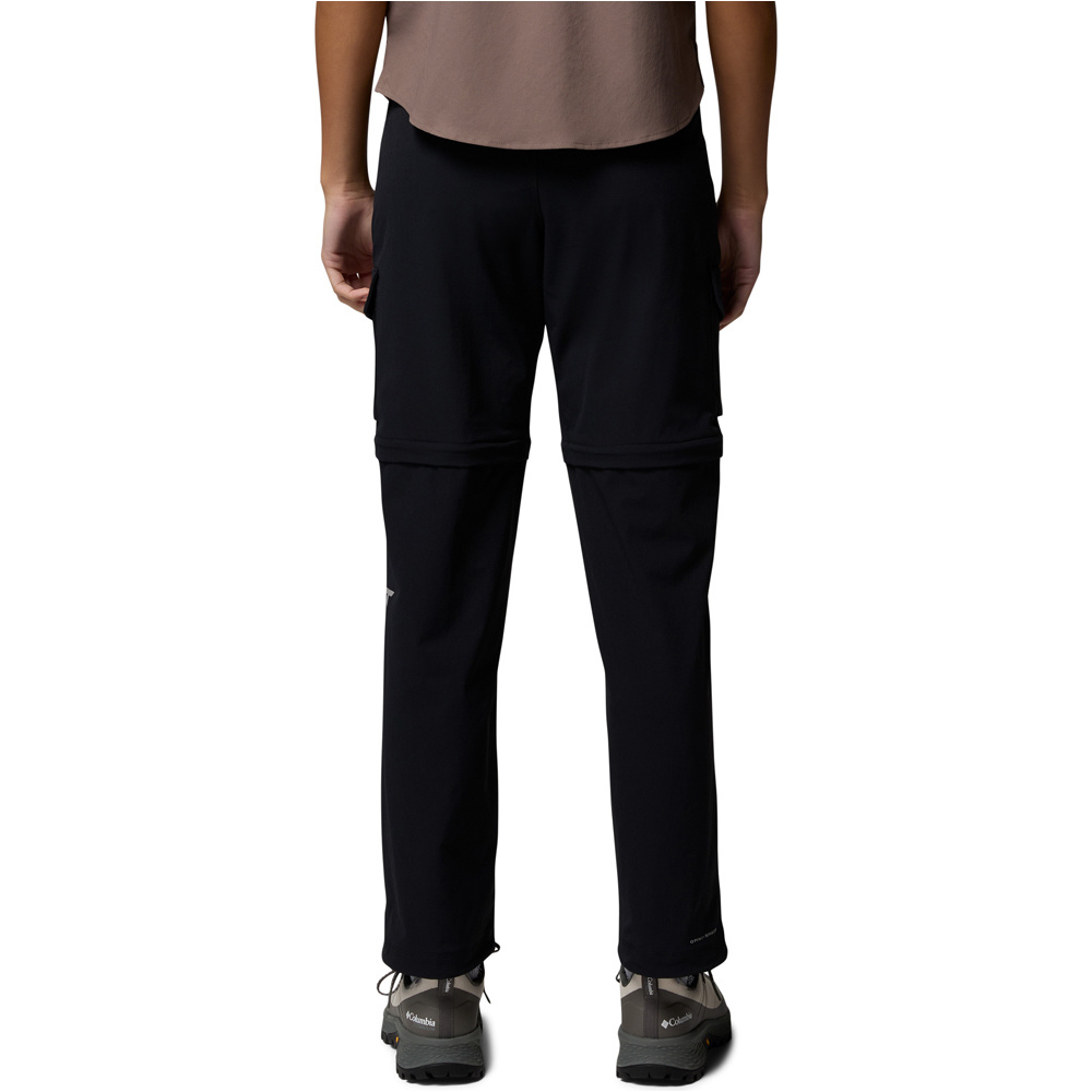 Columbia pantalón montaña mujer SILVER RIDGE ELITE CONVERTIBLE NEGRO vista trasera