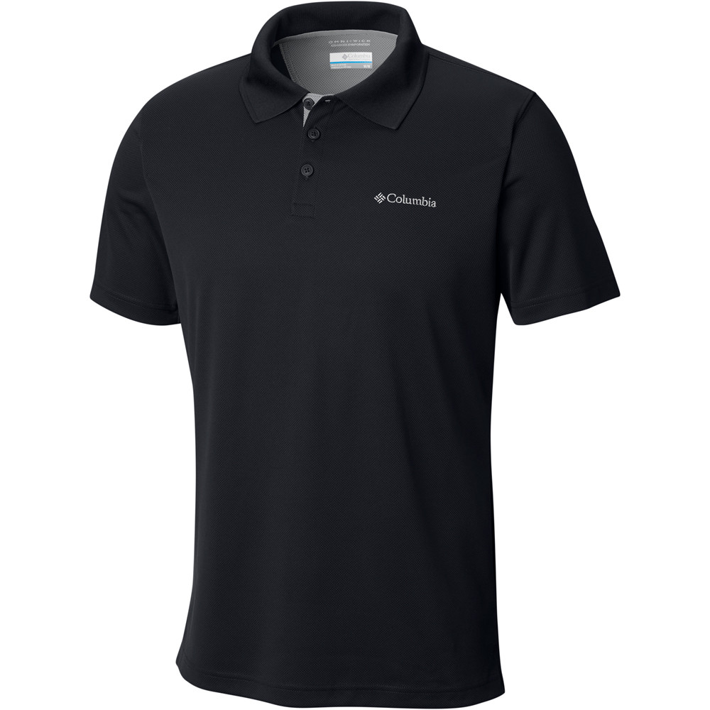 Columbia polo manga corta hombre UTILIZER NEGRO vista frontal