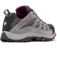 Columbia zapatilla trekking mujer CRESTWOOD WATERPROOF GRIS vista trasera
