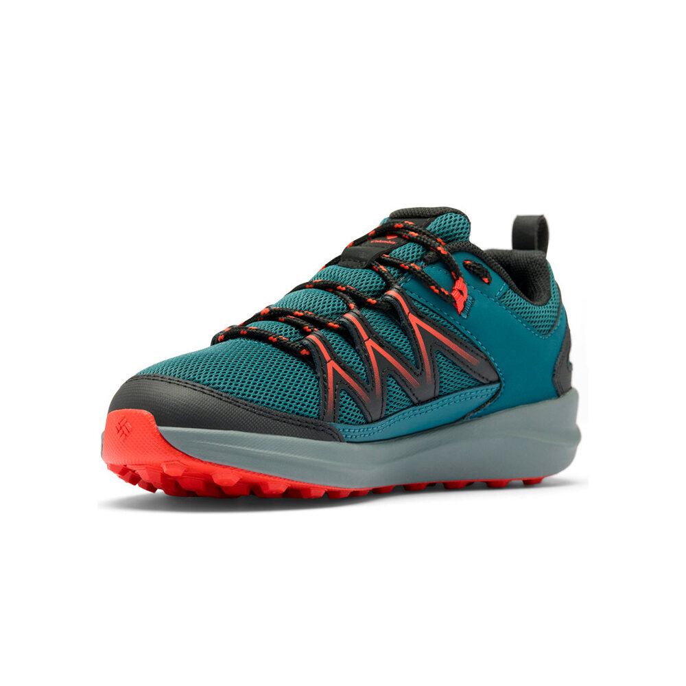 Columbia zapatilla trekking niño PEAKFREAK RUSH WATERPROOF AZUL vista trasera