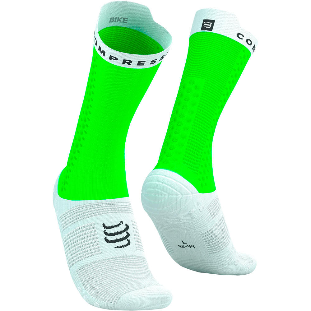 Compressport calcetines ciclismo PRO RACING SOCKS V4.0 BIKE VERDE vista frontal