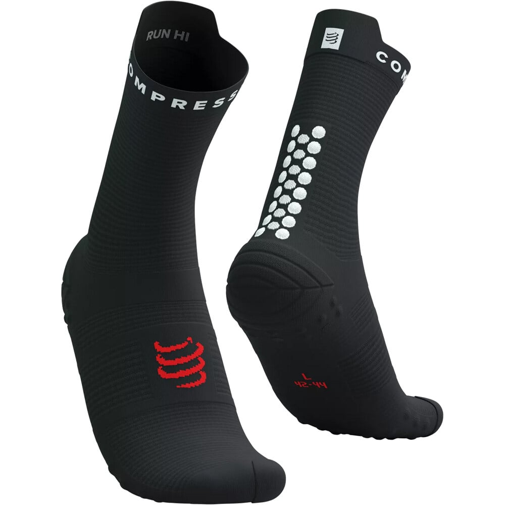 Compressport calcetines running PRO RACING SOCKS v4.0 RUN HIGH NEGRO vista frontal