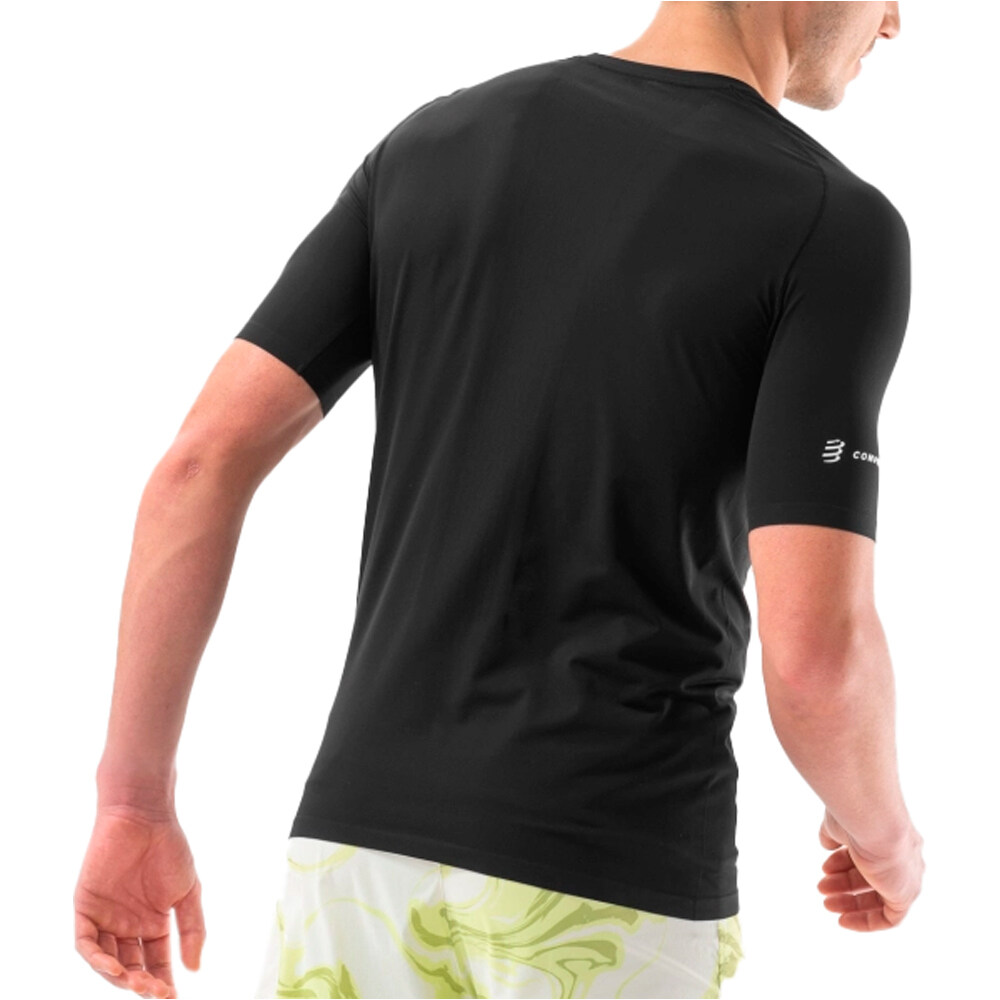 Compressport camisetas trail running manga corta hombre TRAIL RACING NEGRO vista trasera