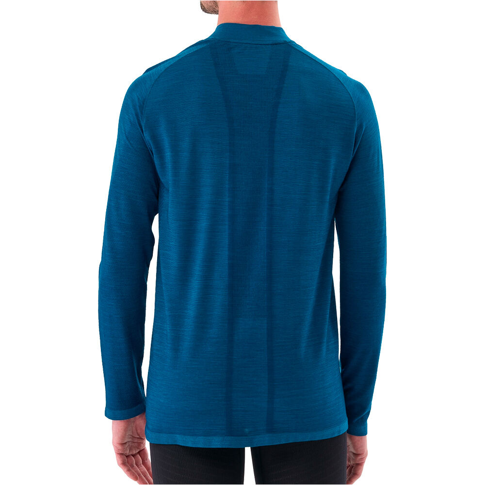 Compressport camisetas trail running manga larga hombre TRAIL HZ AZUL vista trasera
