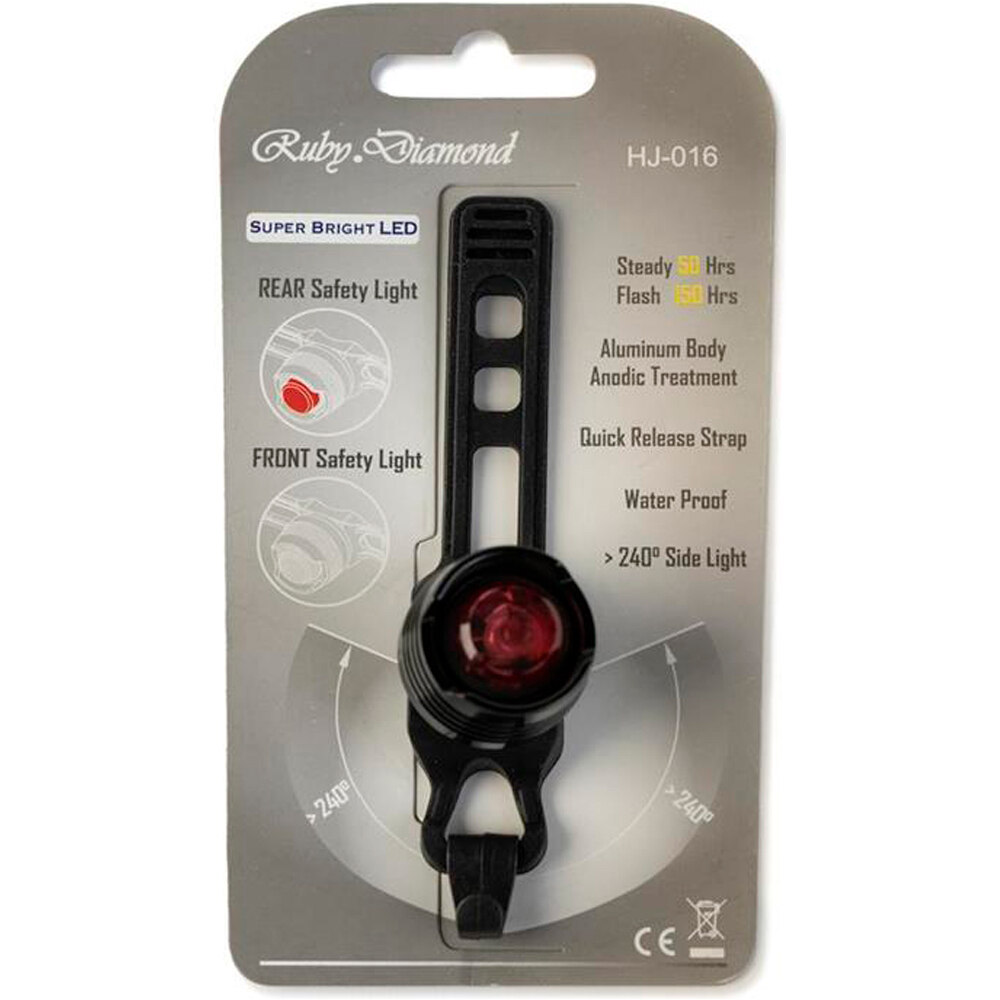 Conor luz trasera bicicleta LUZ TRASERA USB ROJA RUBY  vista frontal