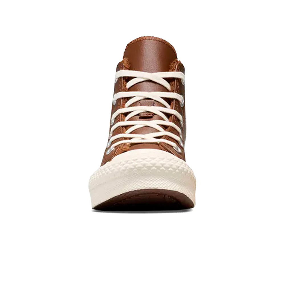 Converse zapatilla moda niño CHUCK TAYLOR ALL STAR LIFT FUZZY-LINING PLATFORM MARRON puntera