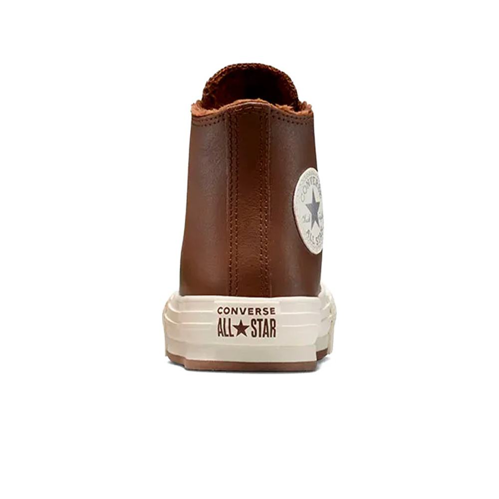 Converse zapatilla moda niño CHUCK TAYLOR ALL STAR LIFT FUZZY-LINING PLATFORM MARRON vista superior