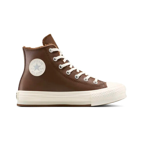 Converse zapatilla moda niño CHUCK TAYLOR ALL STAR LIFT LEATHER PLATFORM MARRON