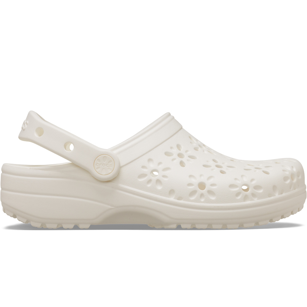 Crocs zueco mujer CLASSIC FLORAL CUT OUT CLOG MARRON lateral exterior