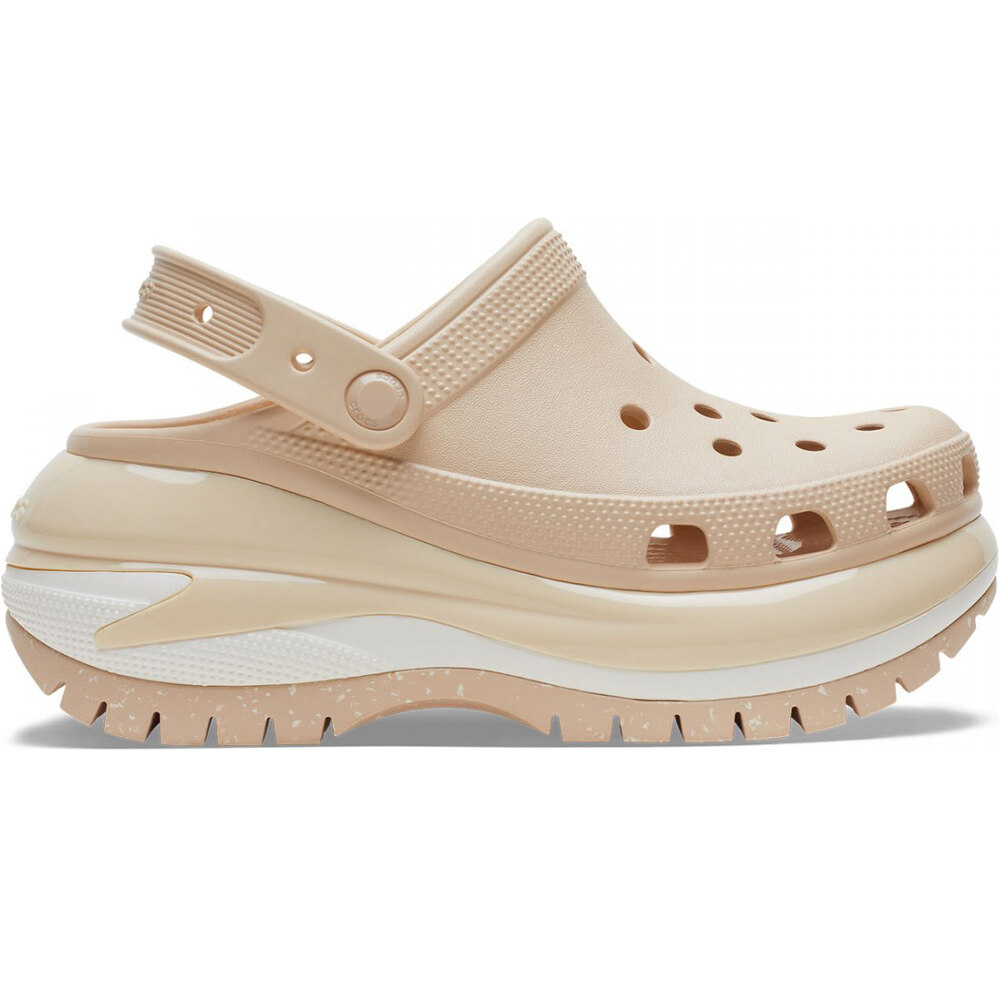 Crocs zueco mujer CLASSIC MEGA CRUSH BLANCO lateral exterior