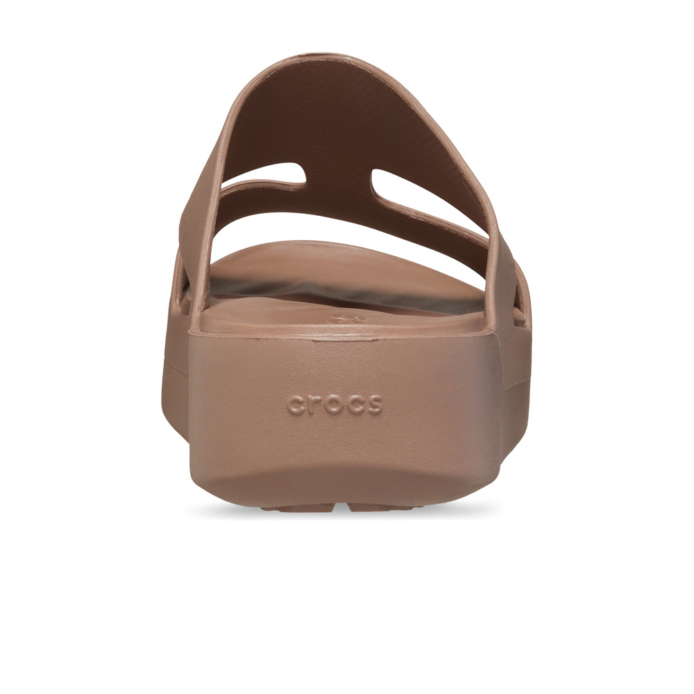 Crocs zueco mujer GETAWAY PLATFORM H-STRAP MARRON vista trasera