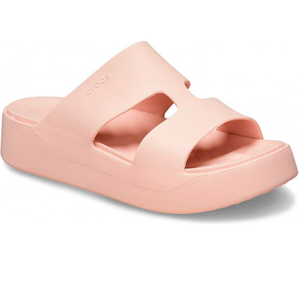 Crocs zueco mujer GETAWAY PLATFORM H-STRAP ROSA lateral interior