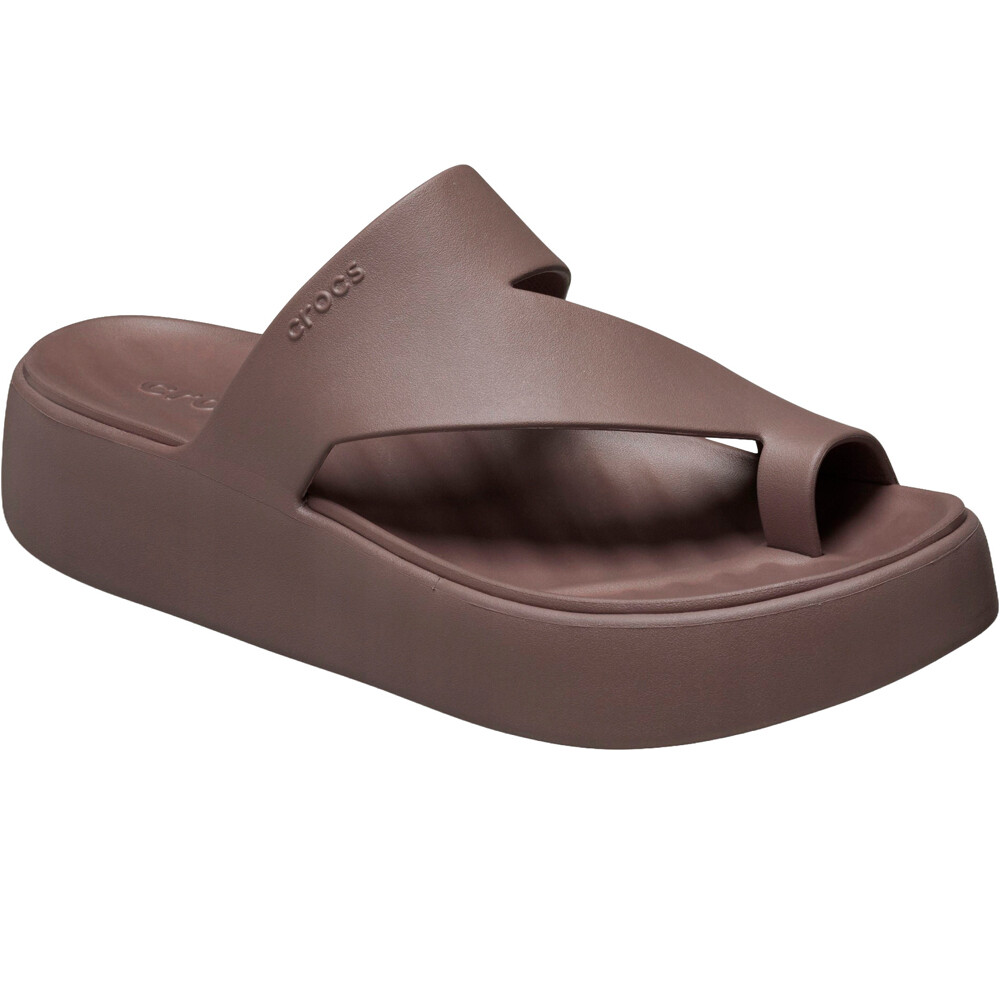 Crocs zueco mujer GETAWAY PLATFORM TOE LOOP MARRON lateral interior