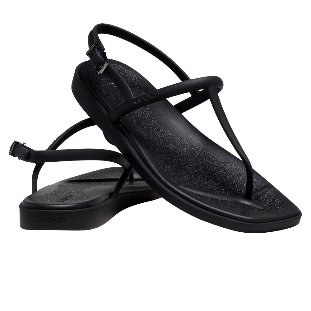Crocs zueco mujer MIAMI THONG FLIP NEGRO lateral interior