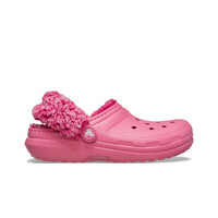 Crocs zueco niño Classic Fleece Lined Clog K ROSA lateral exterior