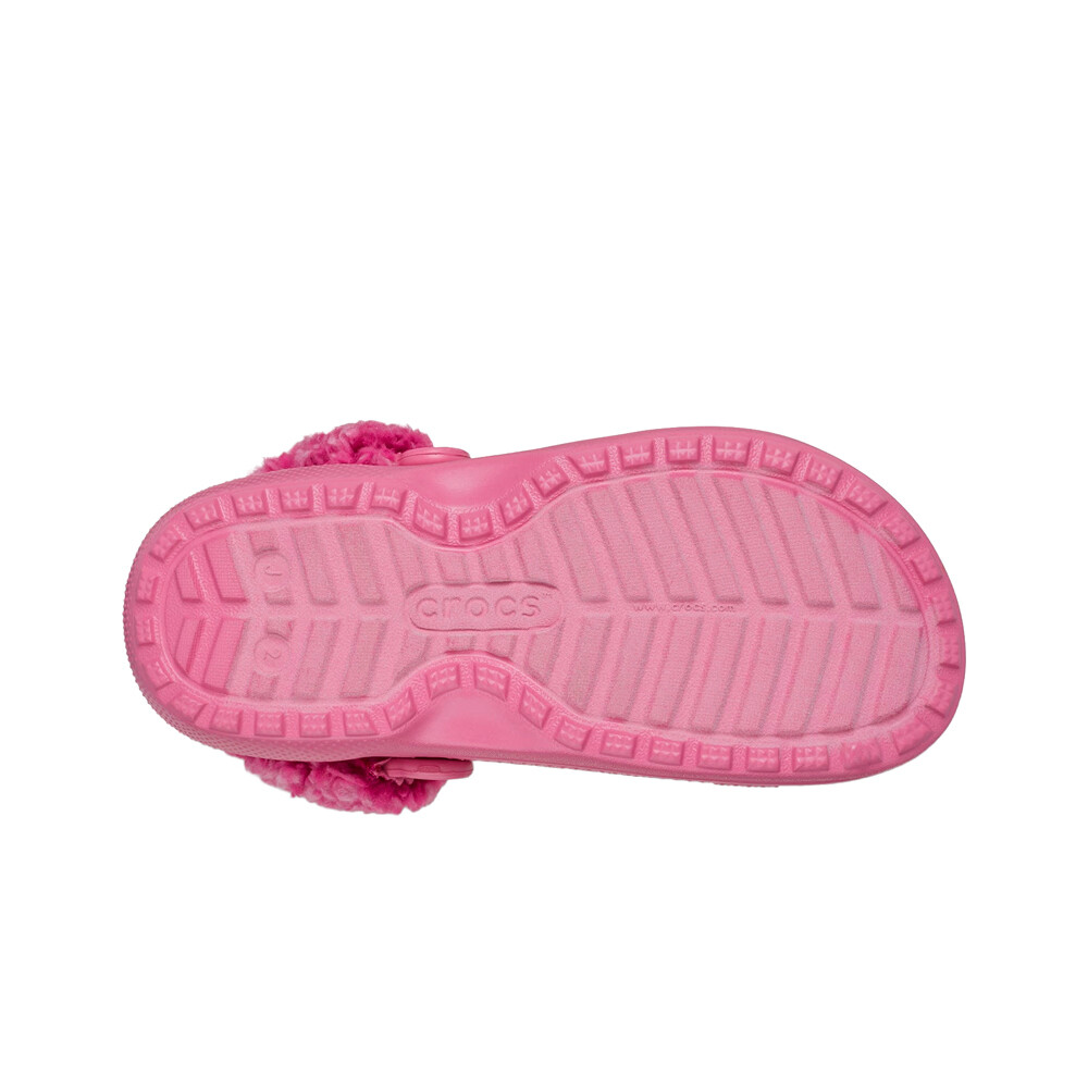 Crocs zueco niño Classic Fleece Lined Clog K ROSA vista trasera