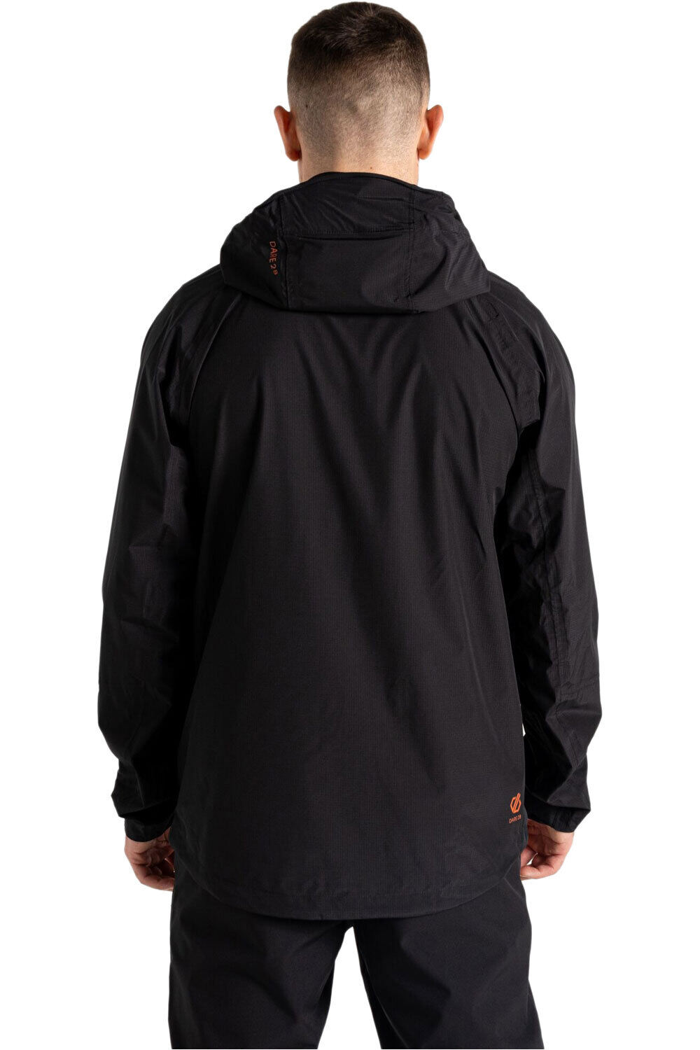 Dare2b chaqueta impermeable hombre TORREK BRTHE OUT NEGRO vista trasera