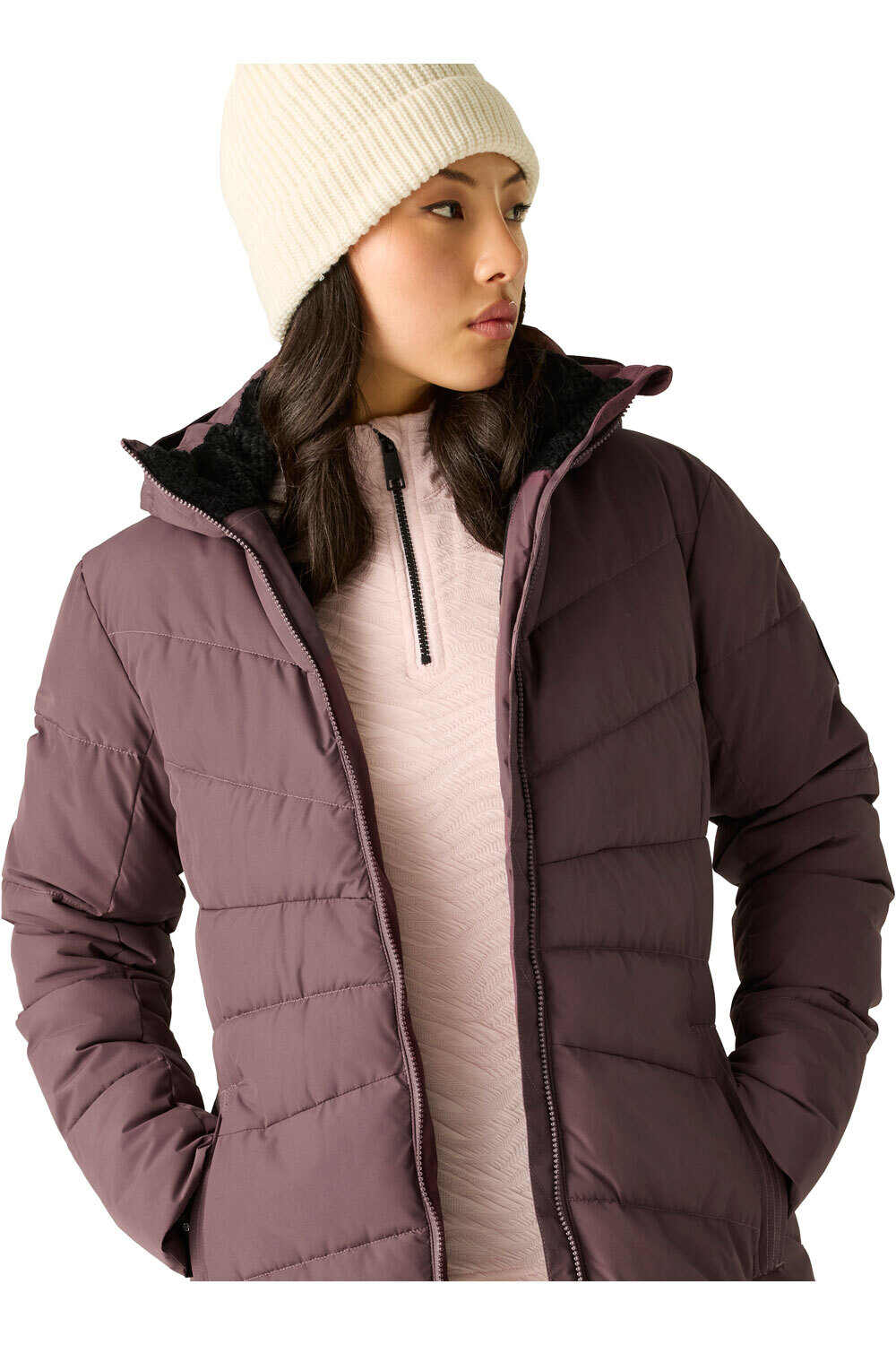 Dare2b chaqueta impermeable insulada mujer GLACIER LONG MORADO 05