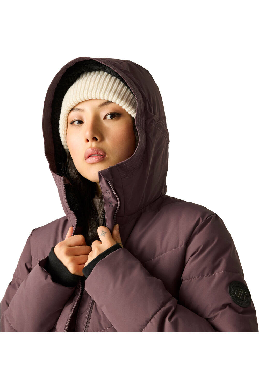 Dare2b chaqueta impermeable insulada mujer GLACIER LONG MORADO 06