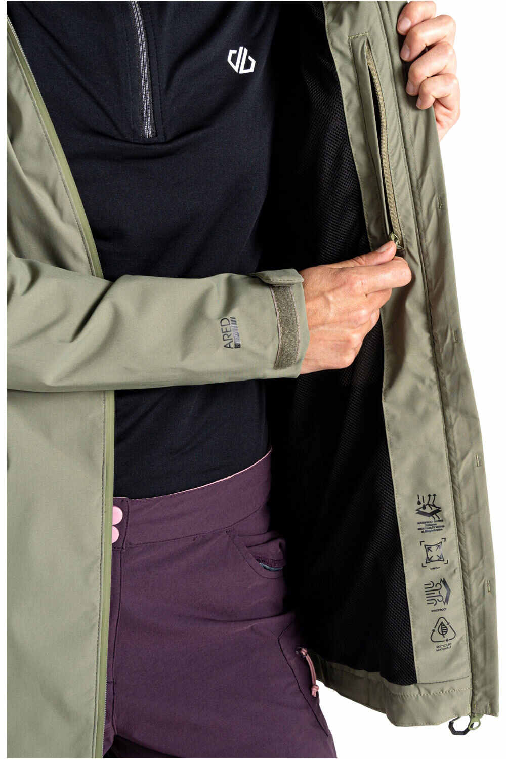 Dare2b chaqueta impermeable mujer SWITCH UP II VERDE 04