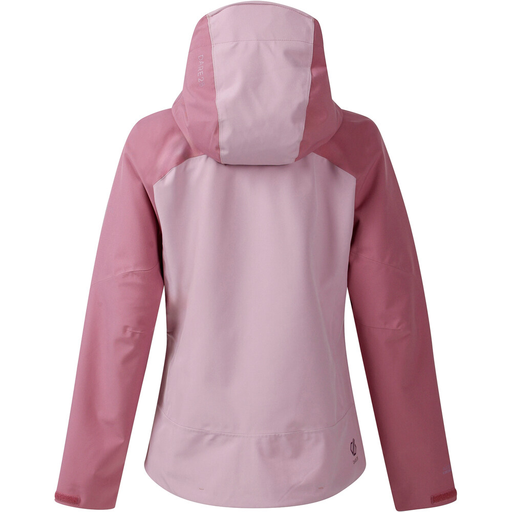 Dare2b chaqueta impermeable mujer TORREK III ROSA vista trasera