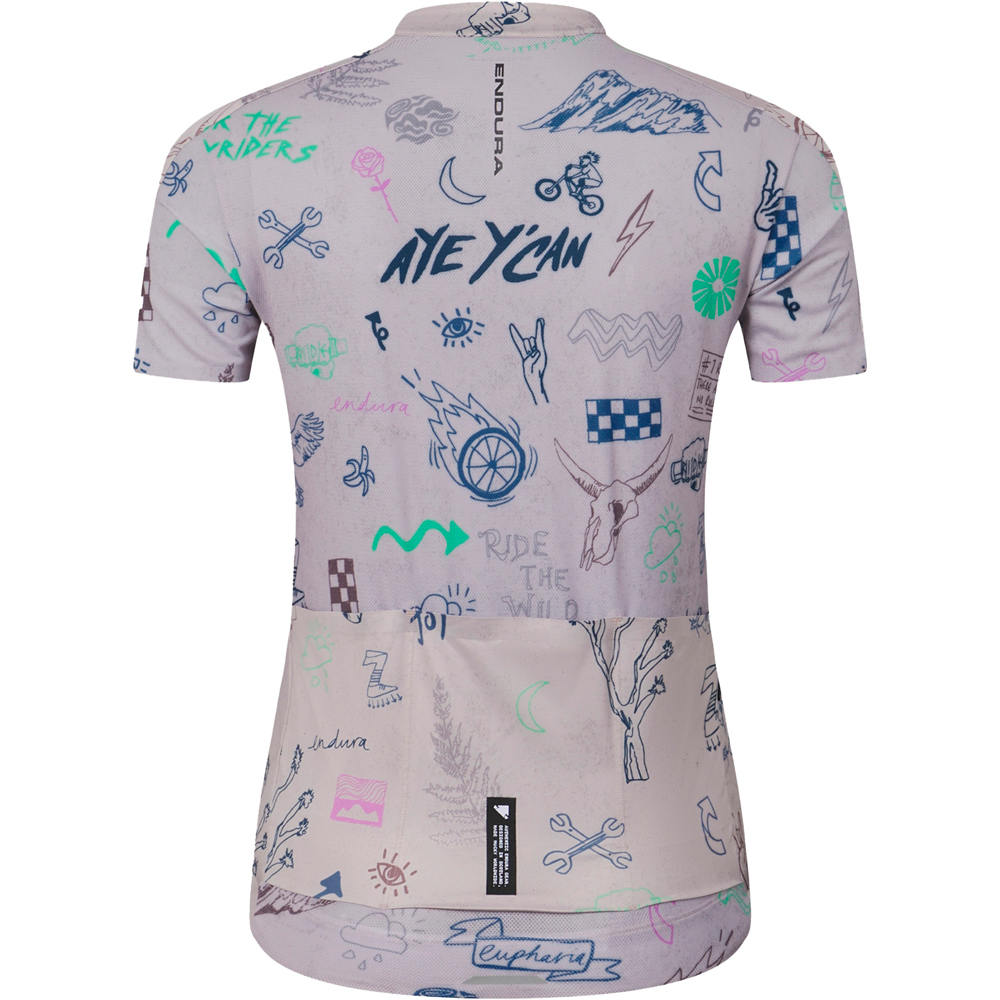 Endura maillot manga corta mujer PRO SL GRIS vista trasera