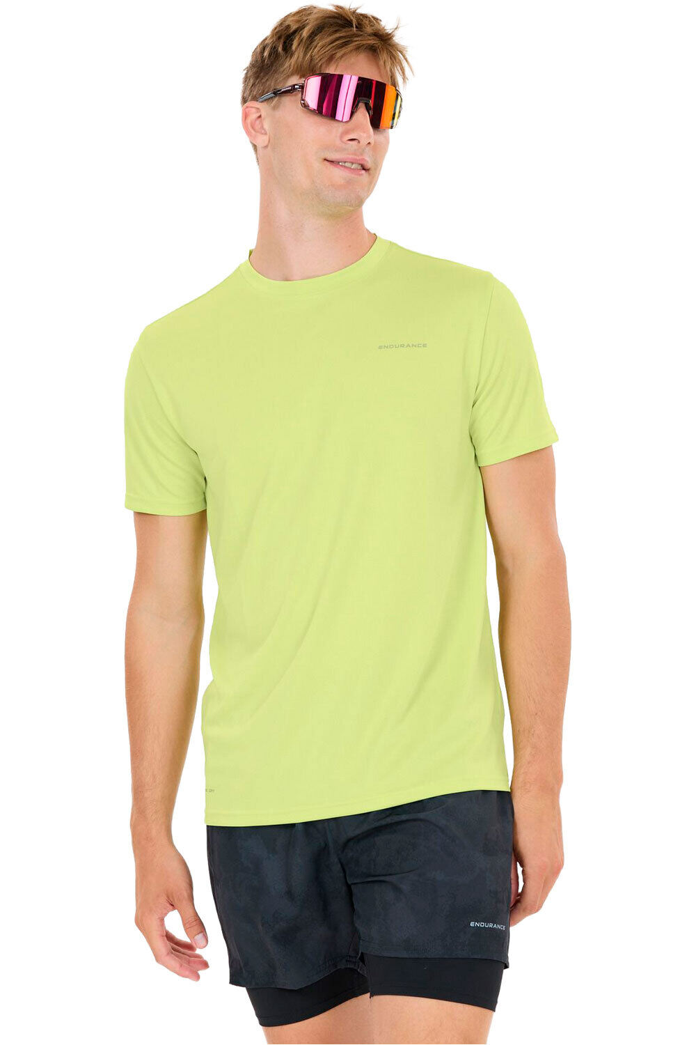 Endurance camiseta técnica manga corta hombre VERNON V2 M PERFORMANCE AMARILLO vista frontal