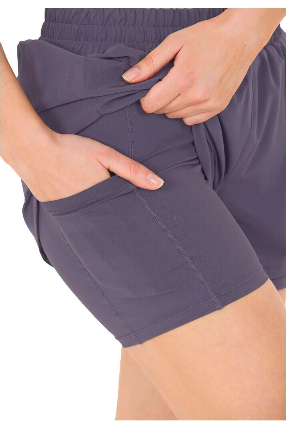 Endurance pantalón running mujer YAROL W 2-IN-1 GRIS 03