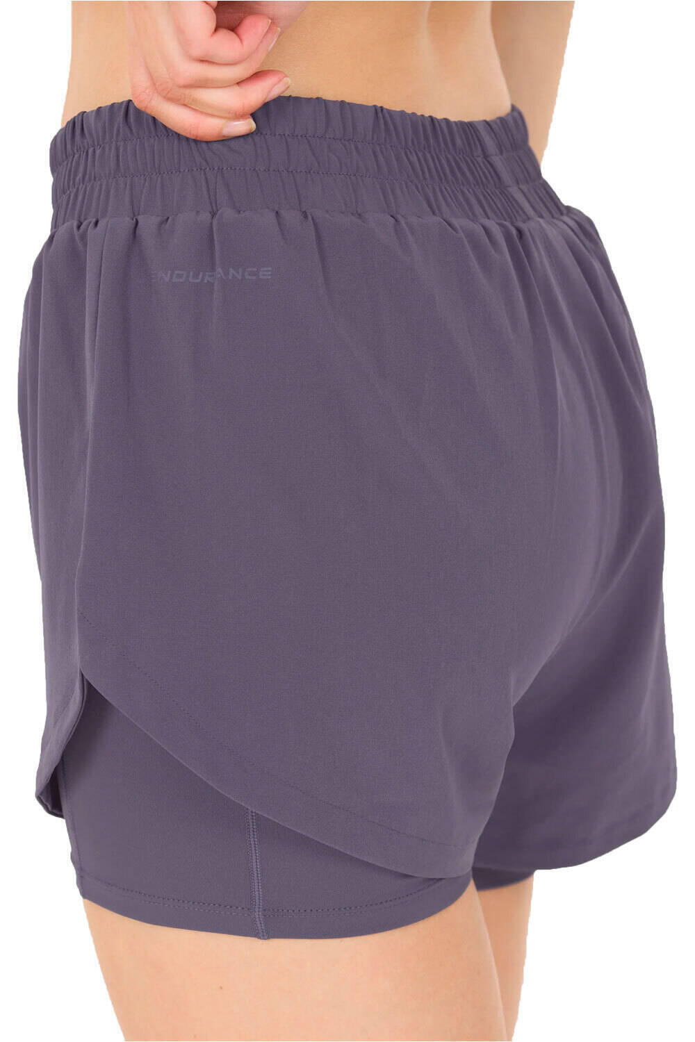 Endurance pantalón running mujer YAROL W 2-IN-1 GRIS vista detalle