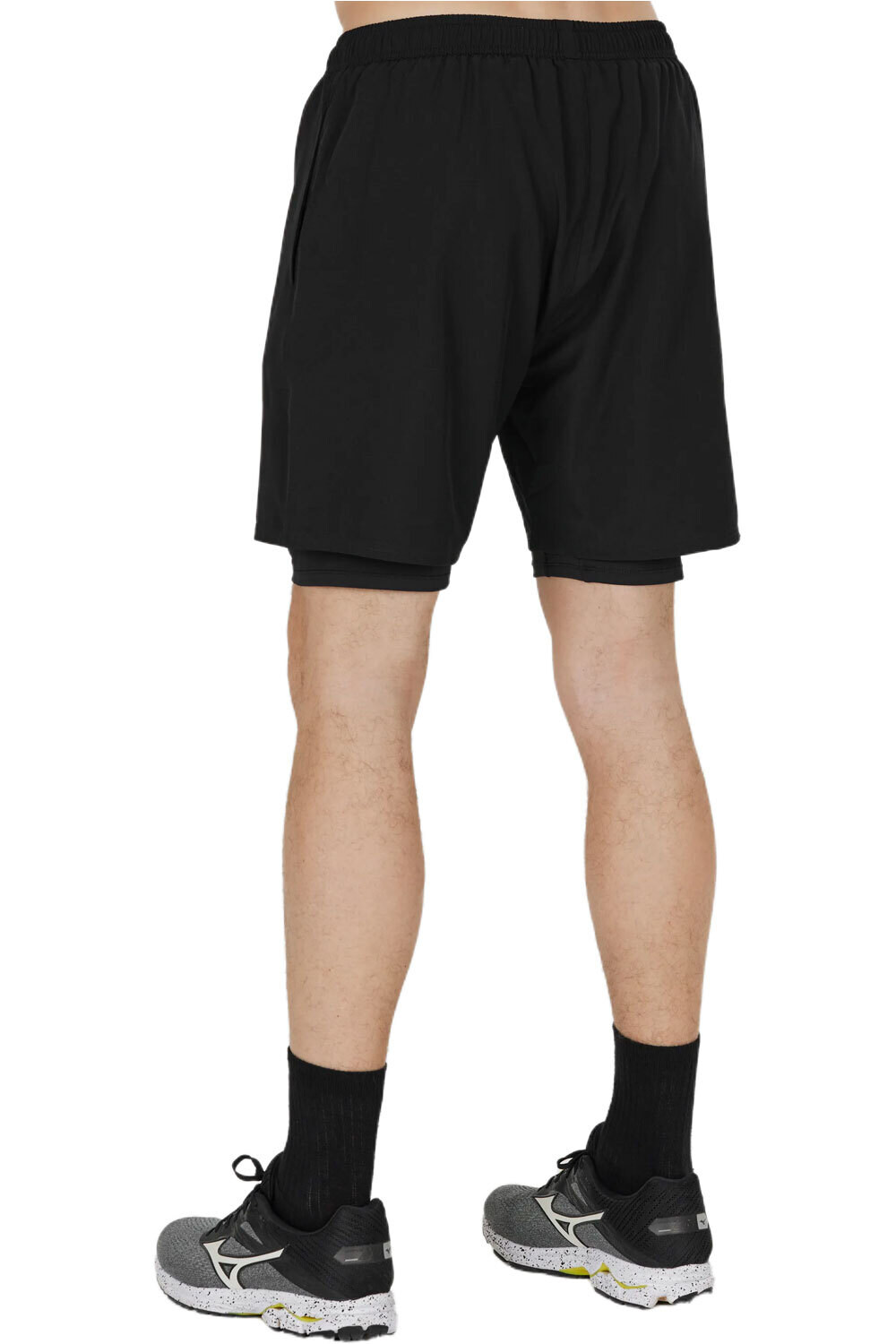 Endurance pantaloneta técnica hombre KROS 2IN1 NEGRO vista trasera