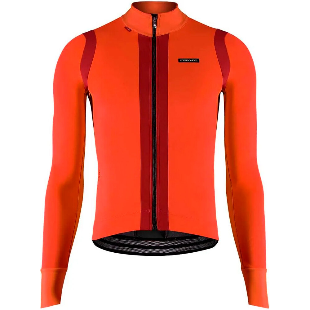 Etxeondo cortavientos ciclismo hombre CHAQUETA ELUR GORE-TEX WINDSTOPPER NARANJA vista frontal