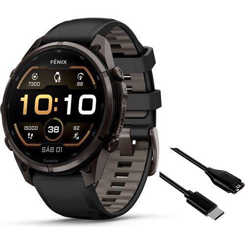 Garmin pulsómetros con gps FENIX 9 PRO 47 MM TITANIO RECUBRIMIENTO DLC CARBÓN 