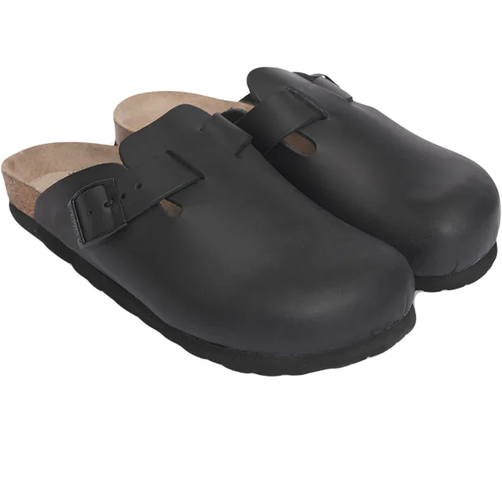Genuins zueco mujer RIVA OILED LEATHER NEGRO puntera