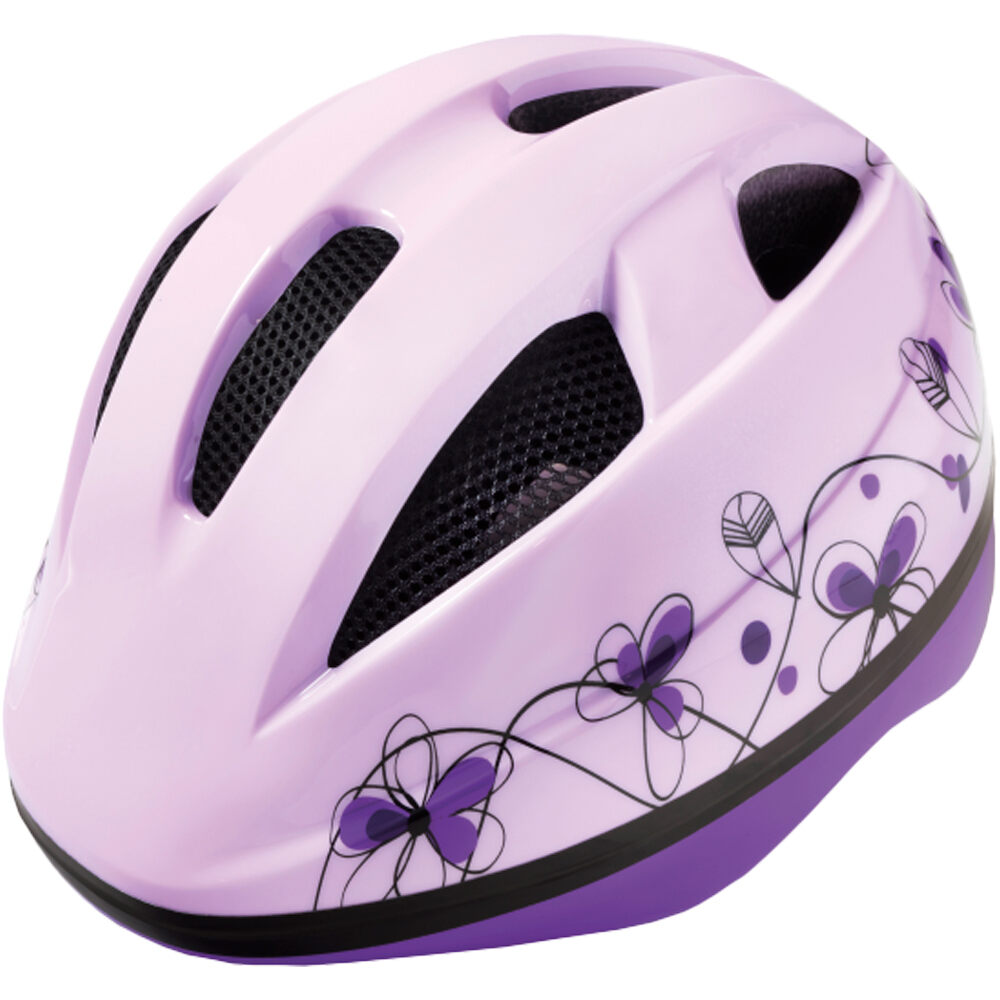 Ges casco bicicleta niño Casco EARLY RIDER Flowers MORADO vista frontal