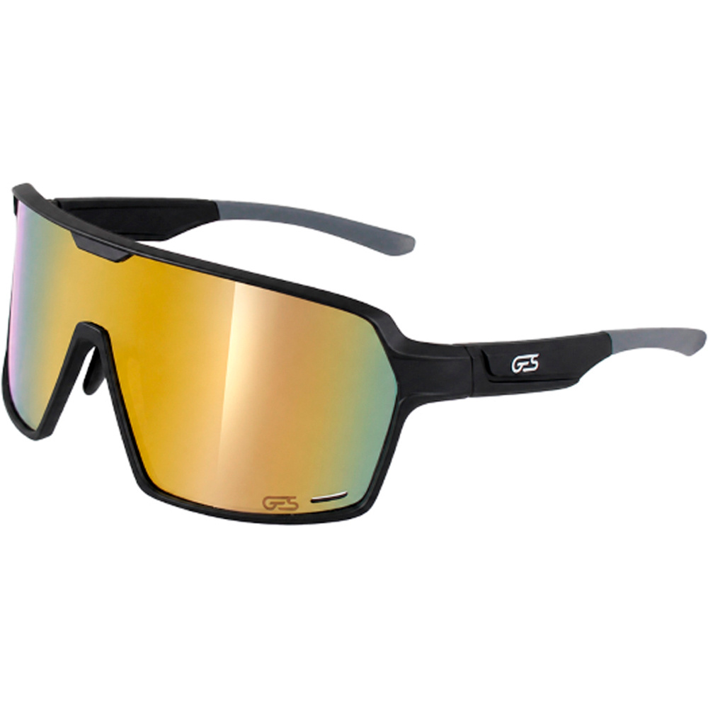 Ges gafas ciclismo BEGIRA Lente REVO negra, dorada  vista frontal