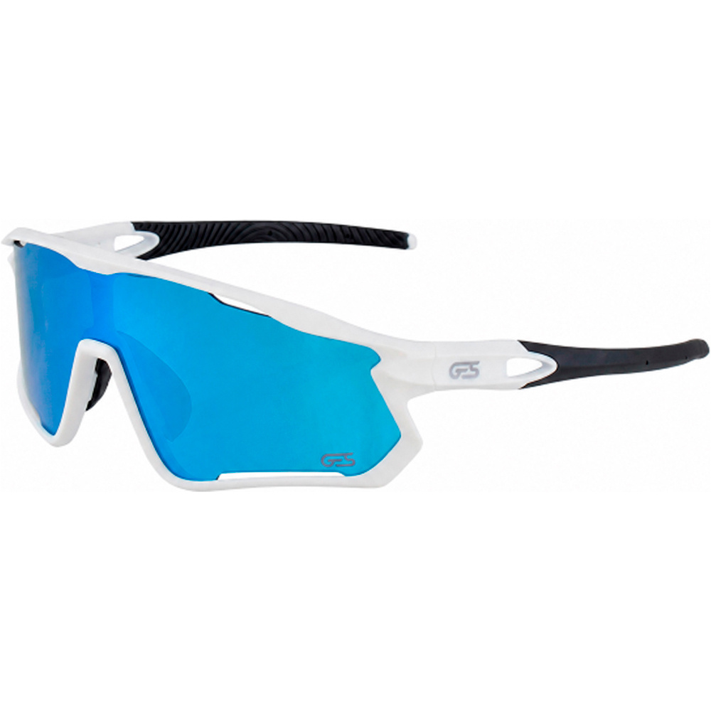 Ges gafas ciclismo INDAR lente azul Revo BLANCO vista frontal