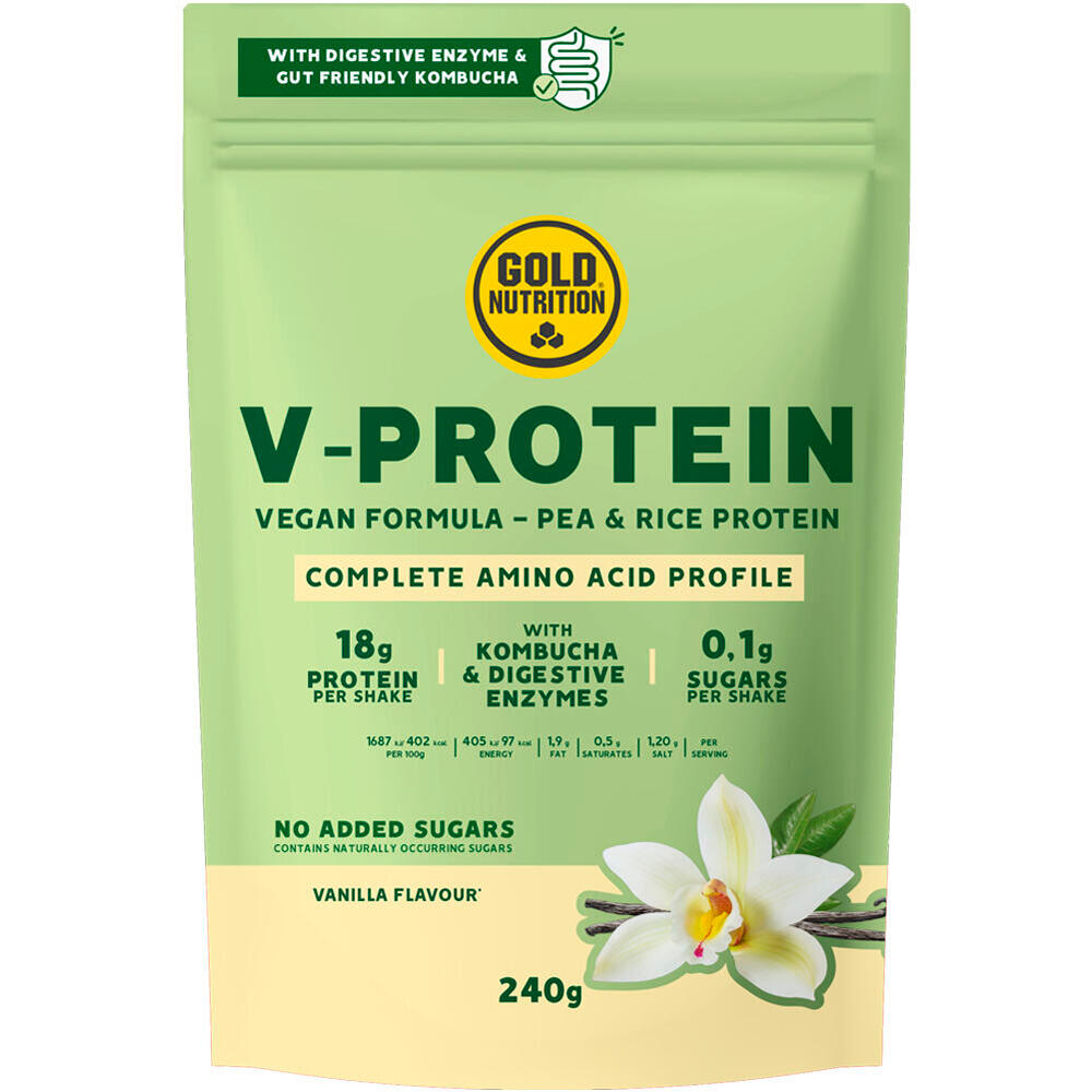 Gold Nutrition Vegano V-PROTEIN VANILLA - 240 G  vista frontal