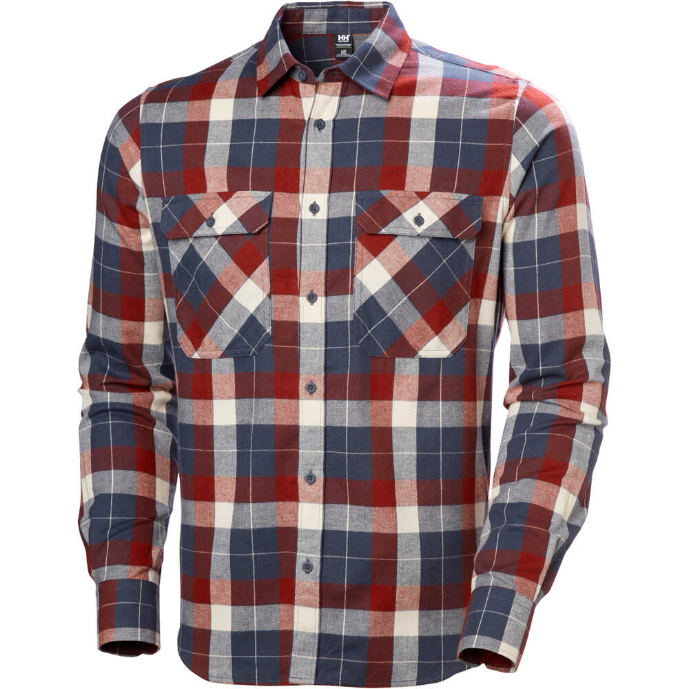 Helly Hansen camisa montaña manga larga hombre LOKKA FLANNEL AZUL 04