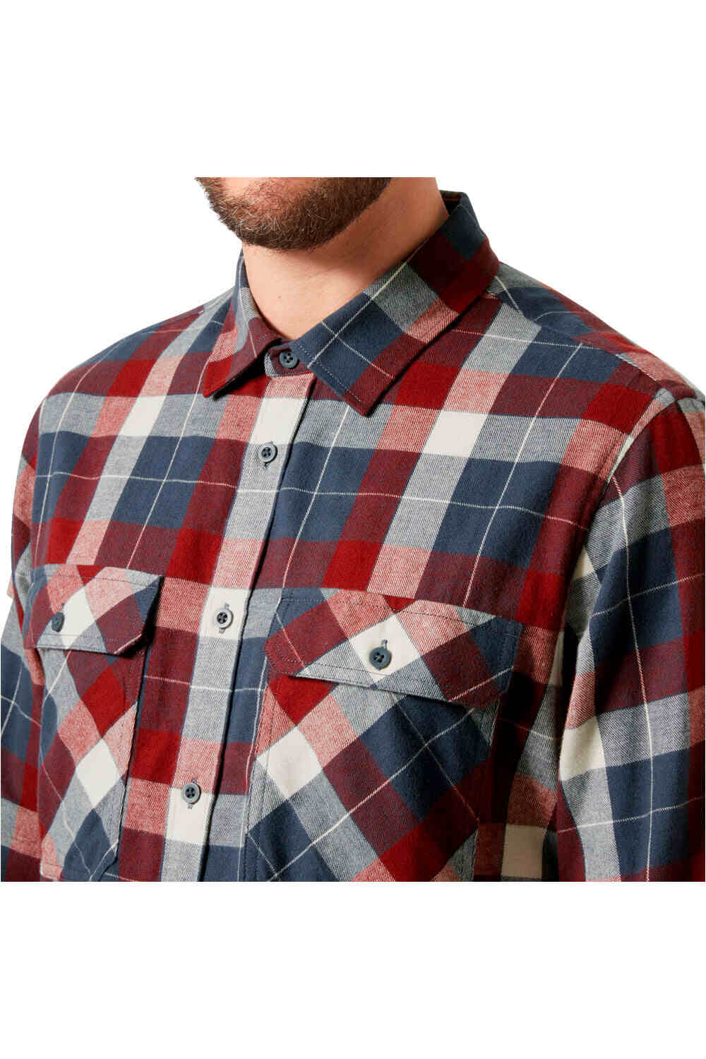 Helly Hansen camisa montaña manga larga hombre LOKKA FLANNEL AZUL vista detalle