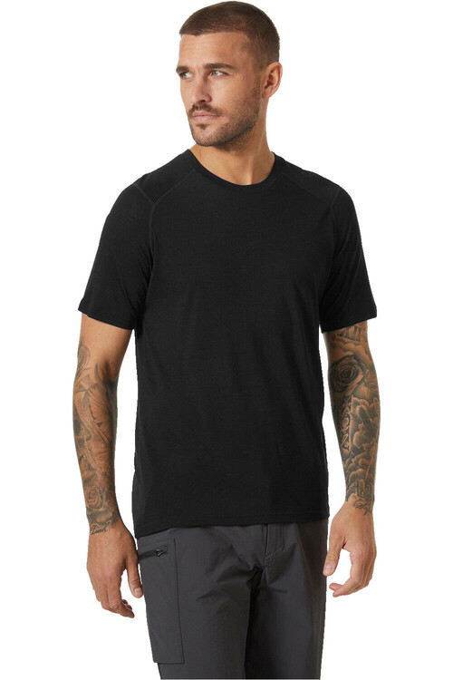 Helly Hansen camiseta térmica manga corta hombre DURAWOOL NEGRO