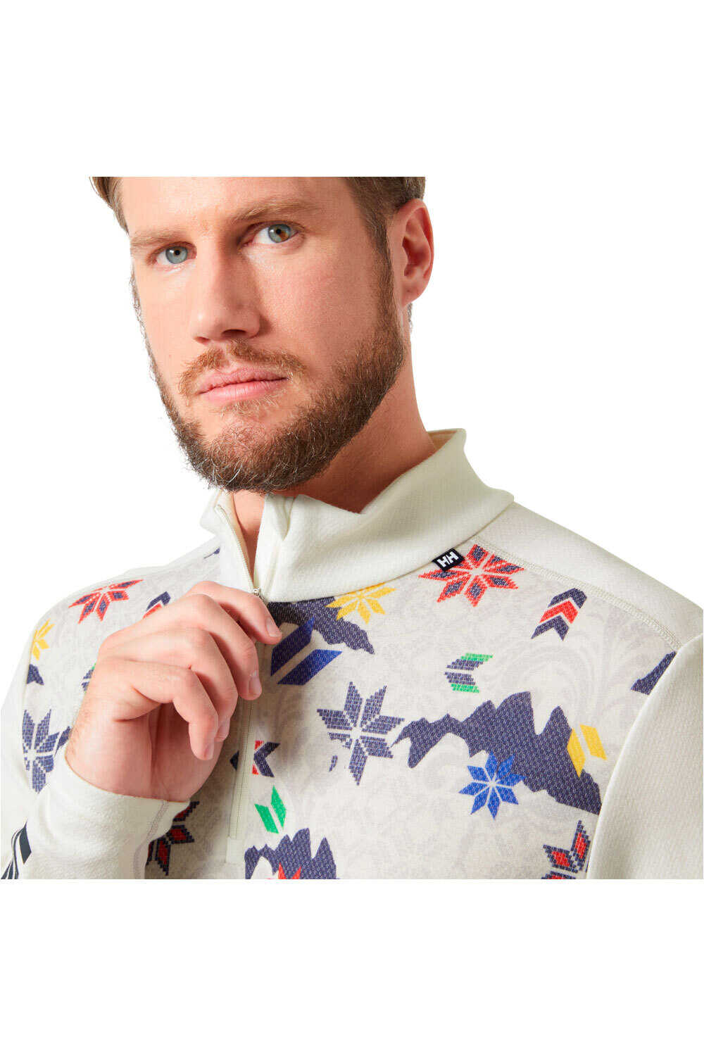 Helly Hansen camiseta térmica manga larga hombre LIFA MERINO MIDWEIGHT BLANCO vista detalle