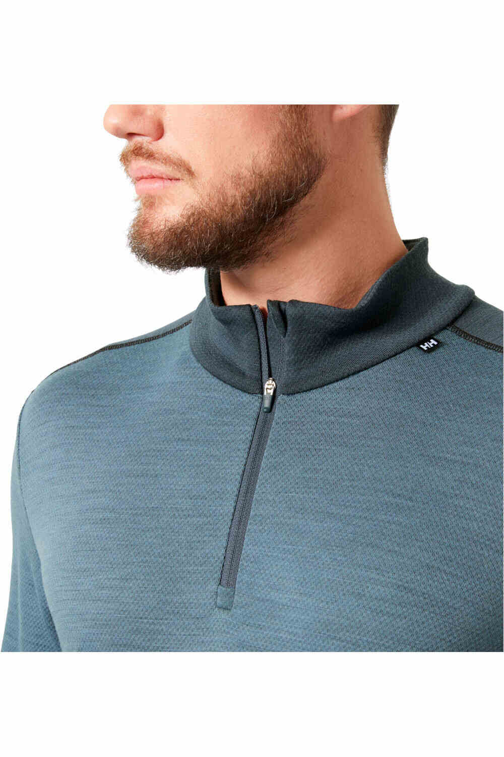 Helly Hansen camiseta térmica manga larga hombre LIFA MERINO MIDWEIGHT GRIS vista detalle