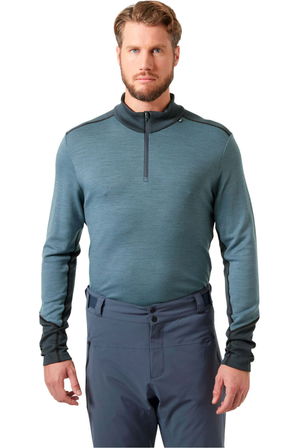 Helly Hansen camiseta térmica manga larga hombre LIFA MERINO MIDWEIGHT GRIS vista frontal