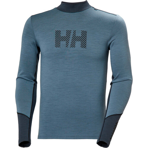 Helly Hansen camiseta térmica manga larga hombre LIFA MERINO MIDWEIGHT LOGO AZUL